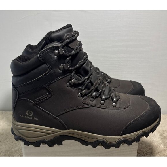 Outbound Mens Boots Waterproof Hiking Boots Size 9 Yukon Brown EUC - Picture 2 of 12
